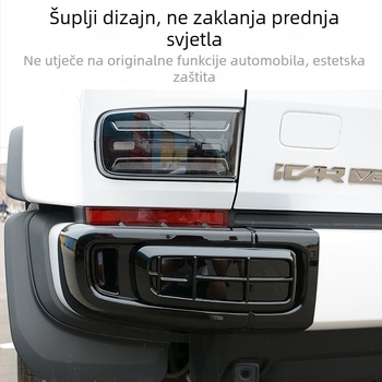 Chery iCAR V23 prednji i stražnji poklopci za svjetla magle, dekorativni okviri stražnjih svjetala, ABS plast, crni vanjski dodaci