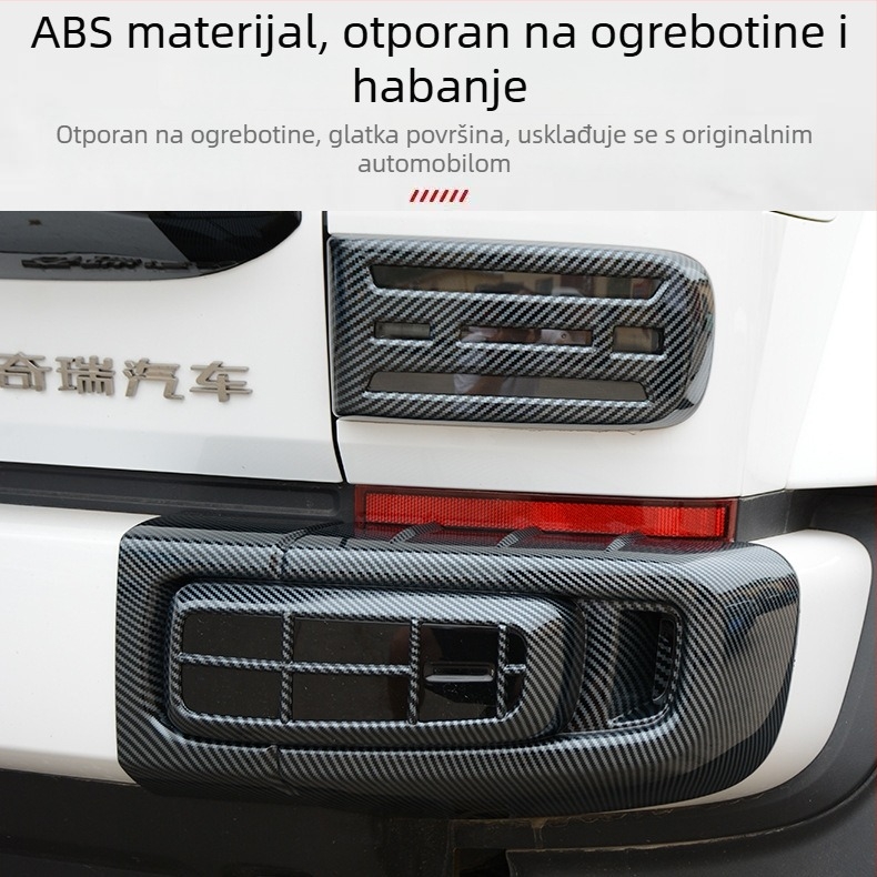 Chery iCAR V23 prednji i stražnji poklopci za svjetla magle, dekorativni okviri stražnjih svjetala, ABS plast, crni vanjski dodaci