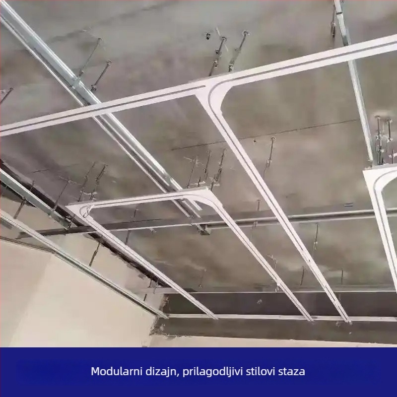 Bolnička skrivena infuzijska šina, U-oblik aluminijski spoj, ugrađena zavjesa u strop, tiho klizanje, model 1, Yunce, moderni jednostavan stil