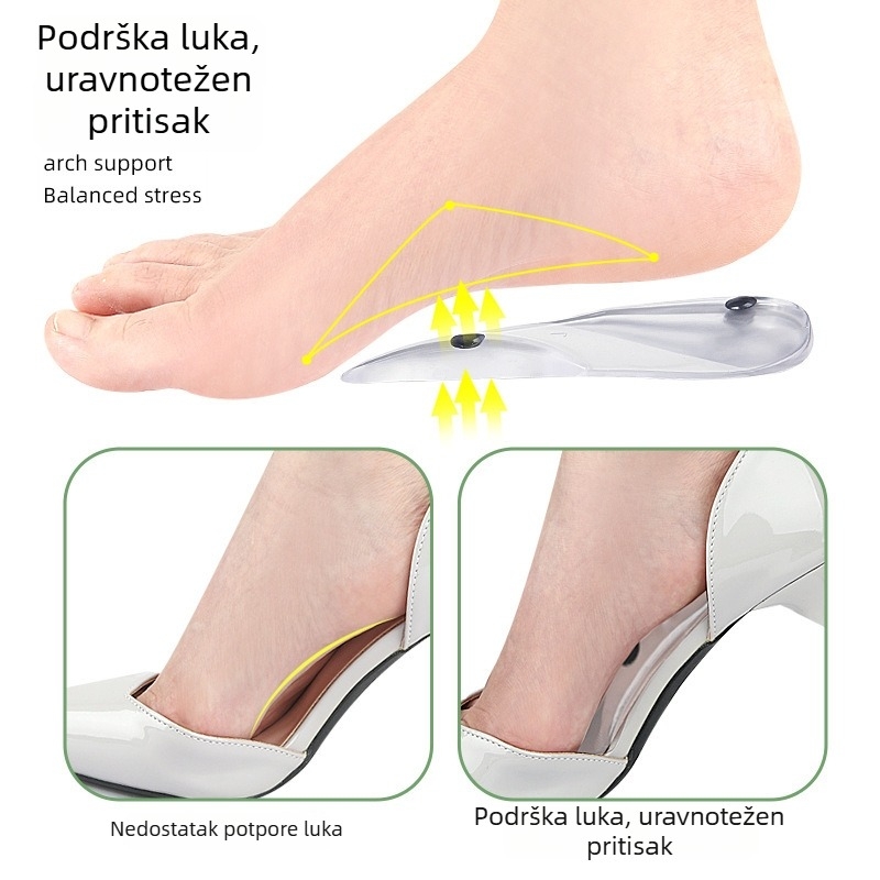 Ortopedska uloška za luk stopala, sa sedam bodova podrške, pogodna za tenisice, sandale i svakodnevnu obuću