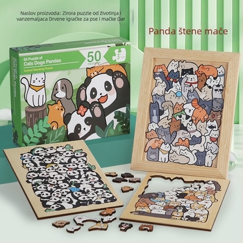 Drveni 3D puzzle sa životinjama za djecu, uzrast 4–6 godina, OEM prilagodba logotipa, licencirana privatna oznaka