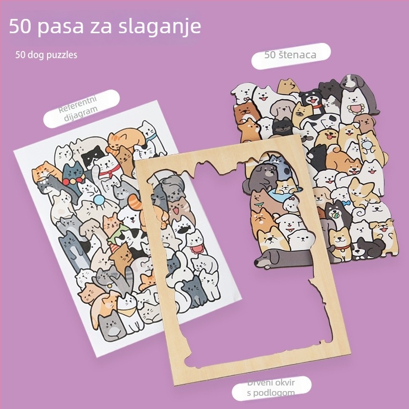 Drveni 3D puzzle sa životinjama za djecu, uzrast 4–6 godina, OEM prilagodba logotipa, licencirana privatna oznaka