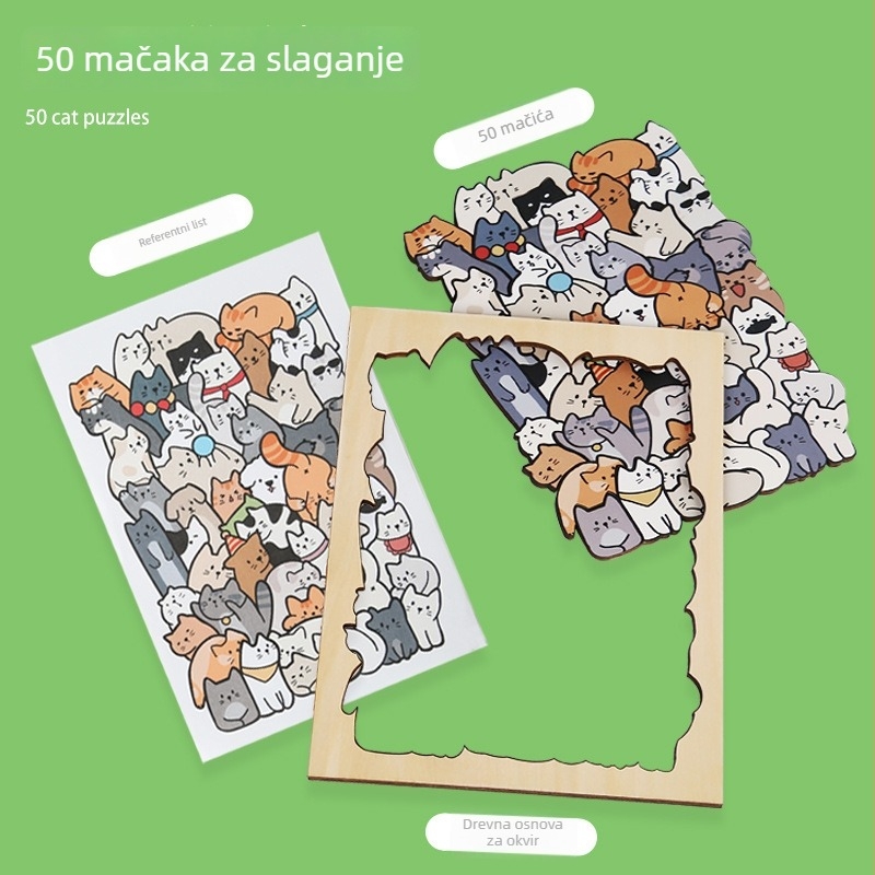 Drveni 3D puzzle sa životinjama za djecu, uzrast 4–6 godina, OEM prilagodba logotipa, licencirana privatna oznaka
