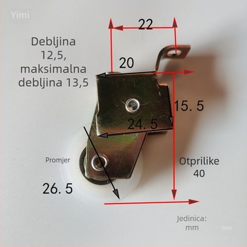 Tip 76 stari stil aluminijski prozor kotač za klizne prozore, vrata i mreže
