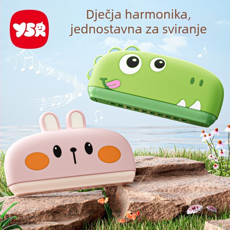 Harmonika s 3 otvorima za djecu — ABS plastični igrački glazbeni instrument za rano obrazovanje, uzrast 4–6 godina