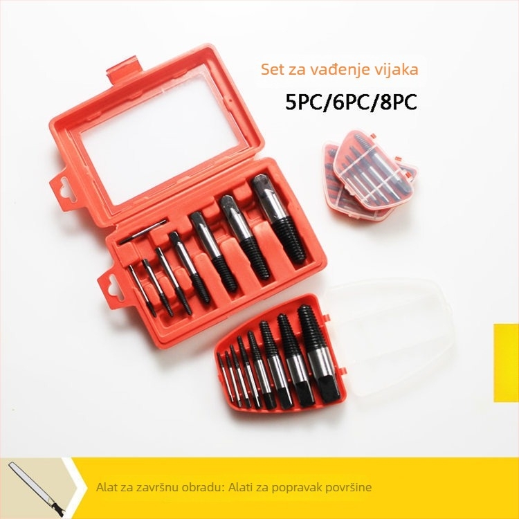 20-dijelni skup ekstraktora vijaka za slavinu s trokutastim ventilom – alati za demontažu od karbonskog čelika