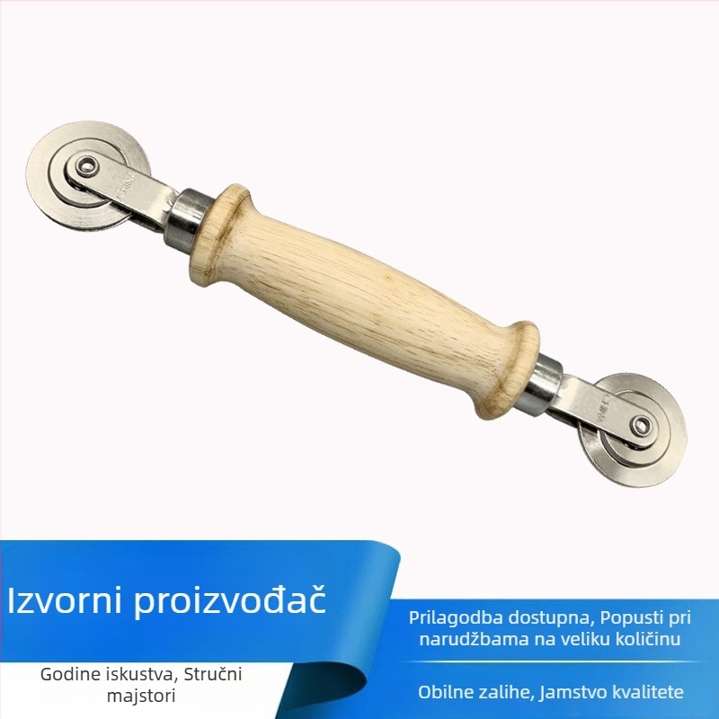 Pritiskni kotač za mreže vrata i prozora – drveni trup od duba, model Screen window pressure wheel, osovina Ø6 mm, vanjski promjer Ø38 mm, radijus žlijnja za uže 38 mm