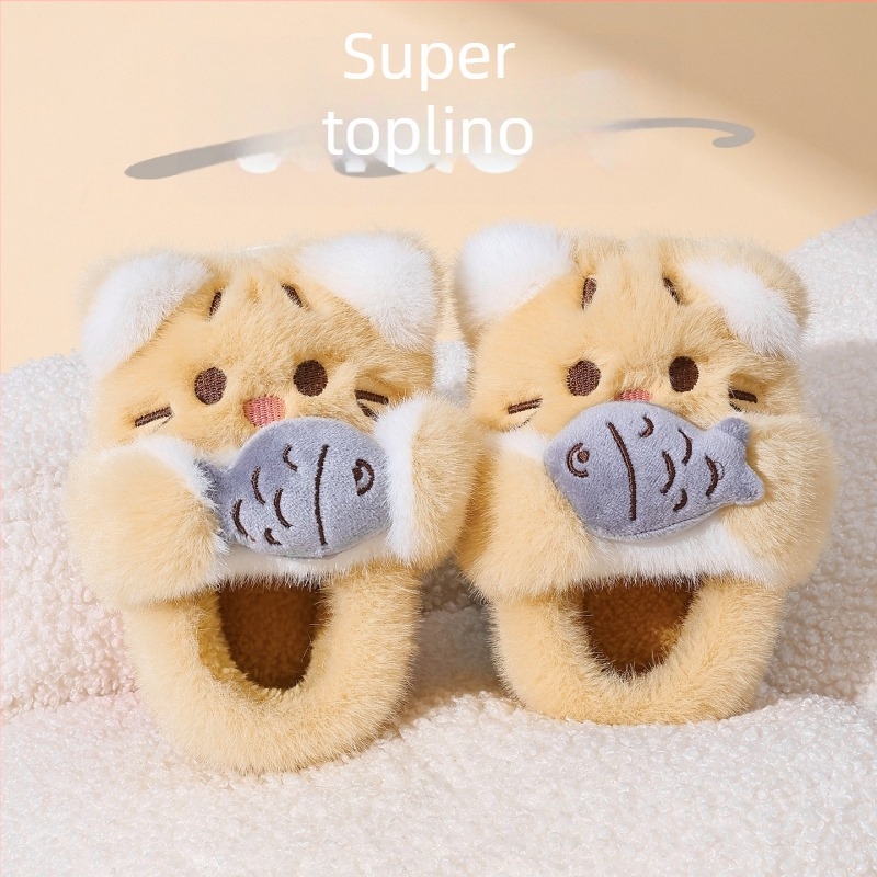 Dječje pamučne papuče s plišanom gornjom stranom, EVA potplatom, stražnjim remenom, karikatura zeca