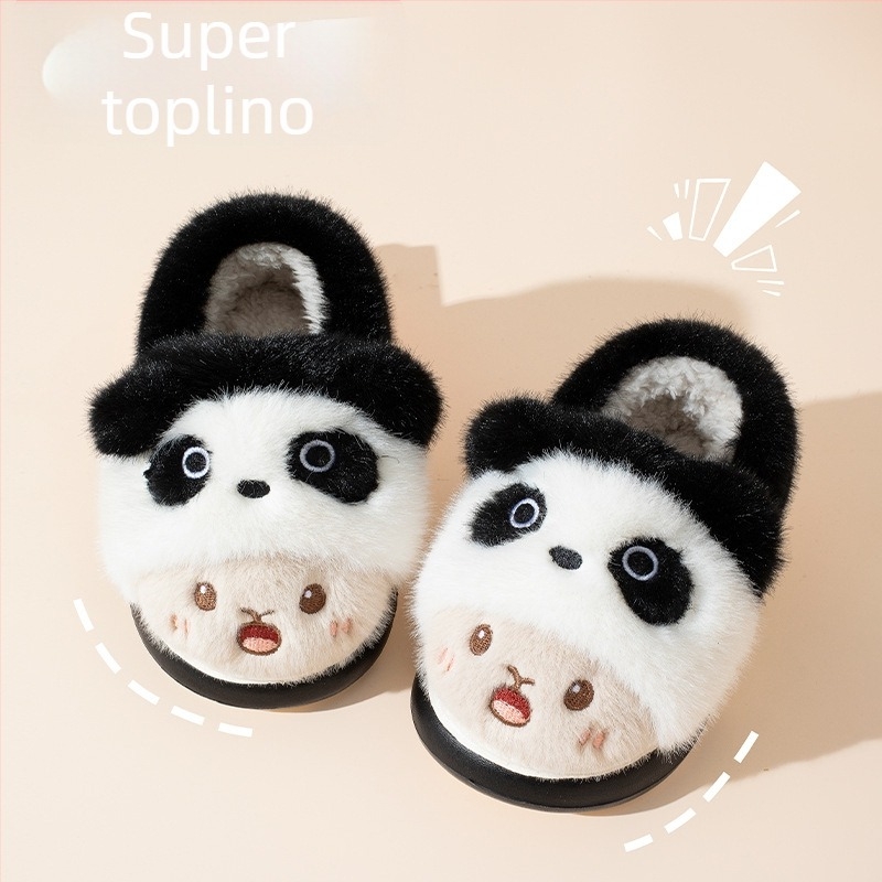 Dječje pamučne papuče s plišanom gornjom stranom, EVA potplatom, stražnjim remenom, karikatura zeca