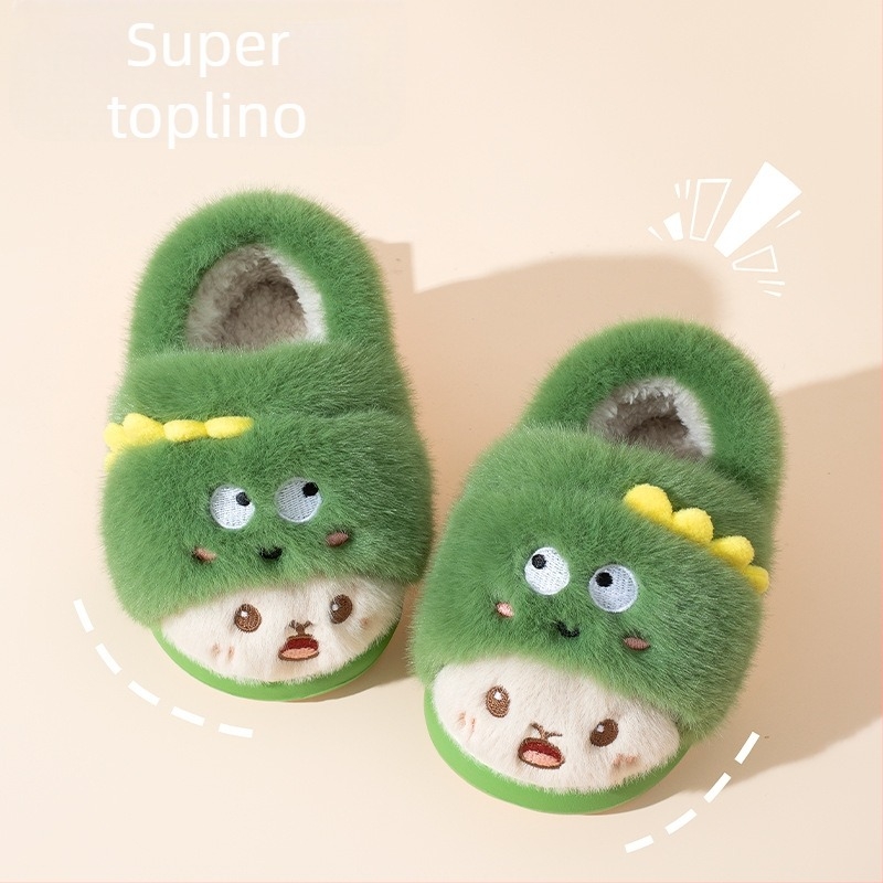 Dječje pamučne papuče s plišanom gornjom stranom, EVA potplatom, stražnjim remenom, karikatura zeca