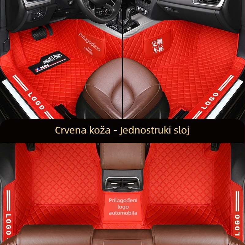 Kožne podloge za stopala za automobil s potpuno pokrivenim pragovima, prilagođene za određeni model, ispis logotipa, brend Pad's