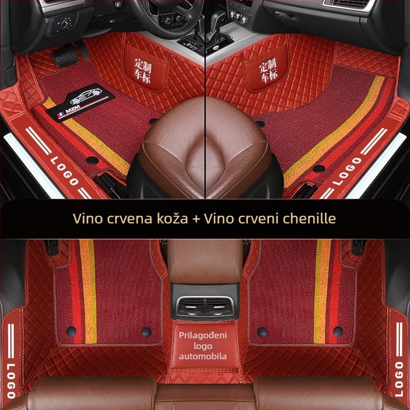 Kožne podloge za stopala za automobil s potpuno pokrivenim pragovima, prilagođene za određeni model, ispis logotipa, brend Pad's
