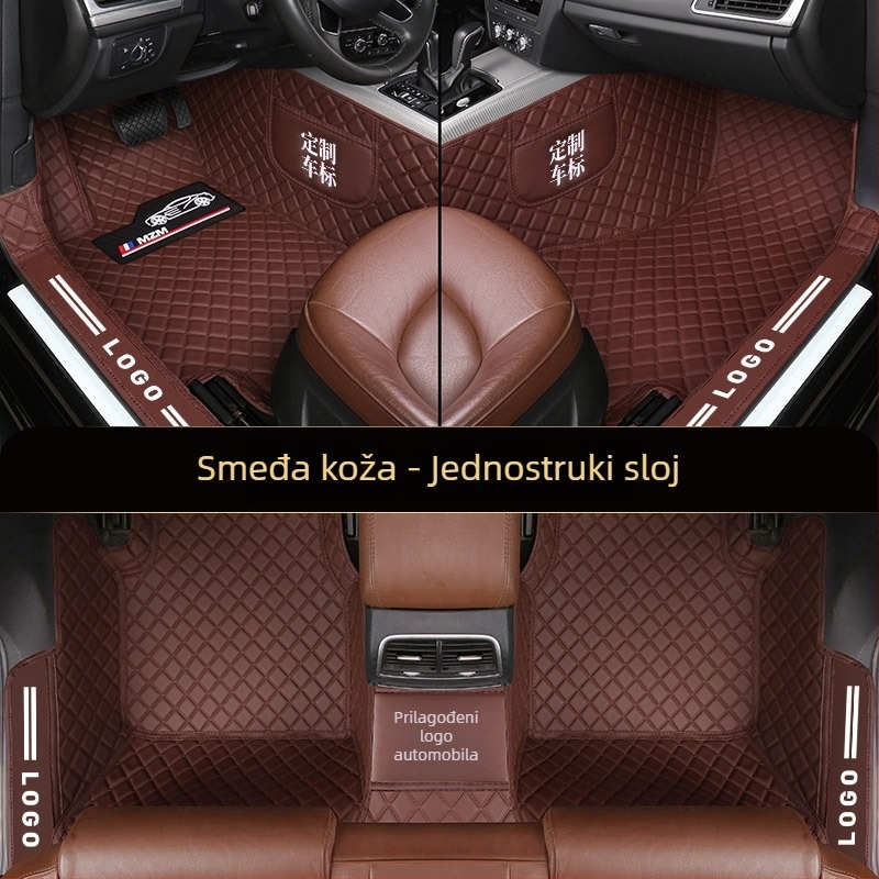 Kožne podloge za stopala za automobil s potpuno pokrivenim pragovima, prilagođene za određeni model, ispis logotipa, brend Pad's