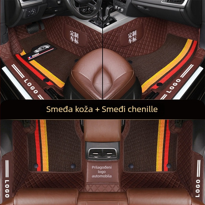 Kožne podloge za stopala za automobil s potpuno pokrivenim pragovima, prilagođene za određeni model, ispis logotipa, brend Pad's