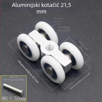 Rolne za tuš kabinu za staklena klizna vrata i pregrade