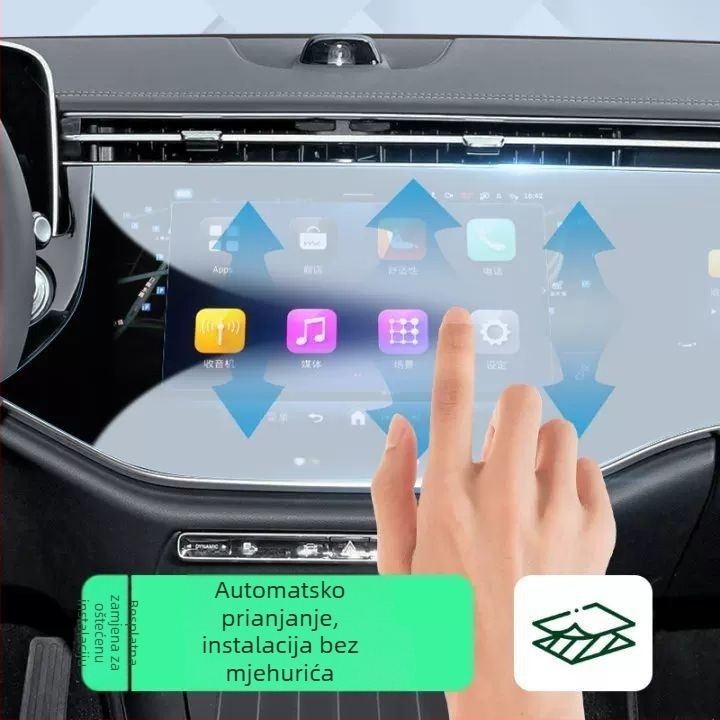 Kaljeno staklo zaštitni film za zaslon navigacije Mercedes-Benz E300L — jedinstveni dizajn, otporan na visoke i niske temperature, otporan na ogrebotine i habanje, premaz protiv otisaka prstiju