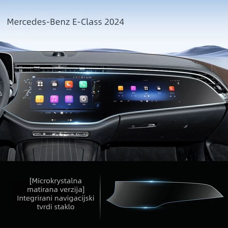 Kaljeno staklo zaštitni film za zaslon navigacije Mercedes-Benz E300L — jedinstveni dizajn, otporan na visoke i niske temperature, otporan na ogrebotine i habanje, premaz protiv otisaka prstiju
