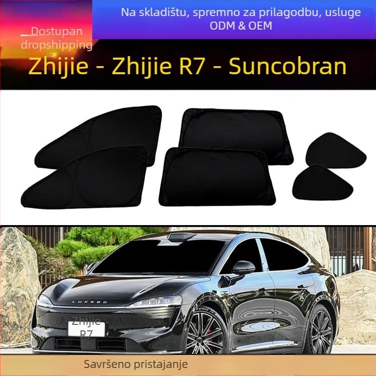 Automobilska zavjesa za sunce za R7 – potpuno pokriće, privatnost i toplinska izolacija, ugradnja snap-in, pogodna za prednje, stražnje i krovne prozore.