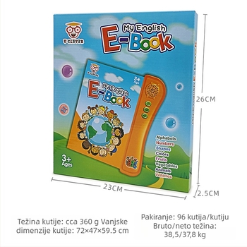 Pen za čitanje dodirivanjem za djecu – učenje engleskog s audio, interaktivna dodirna povratna informacija, roditeljsko-dječja igra, bez memorije, napajanje baterijama (uzrast 4–6 godina)