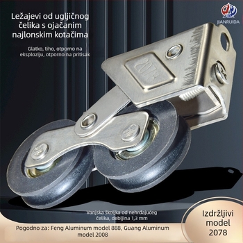 2078/2008 aluminijska klizačka prozora, nehrđajući čelik, tiho valjka za vodilicu kliznog prozora