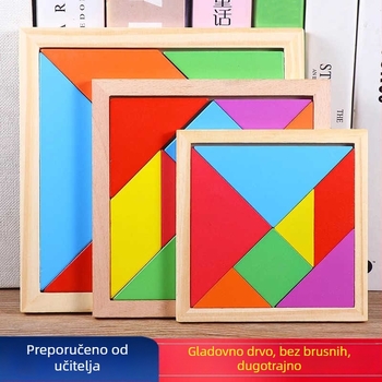 Drevena tangram slagalica - edukativna igračka za djecu od 4 do 6 godina; materijal: drvo; podrijetlo: Zhejiang