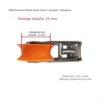 8-utorni aluminijski klizni kotačić s jednim kotačem i ležajem donje šine