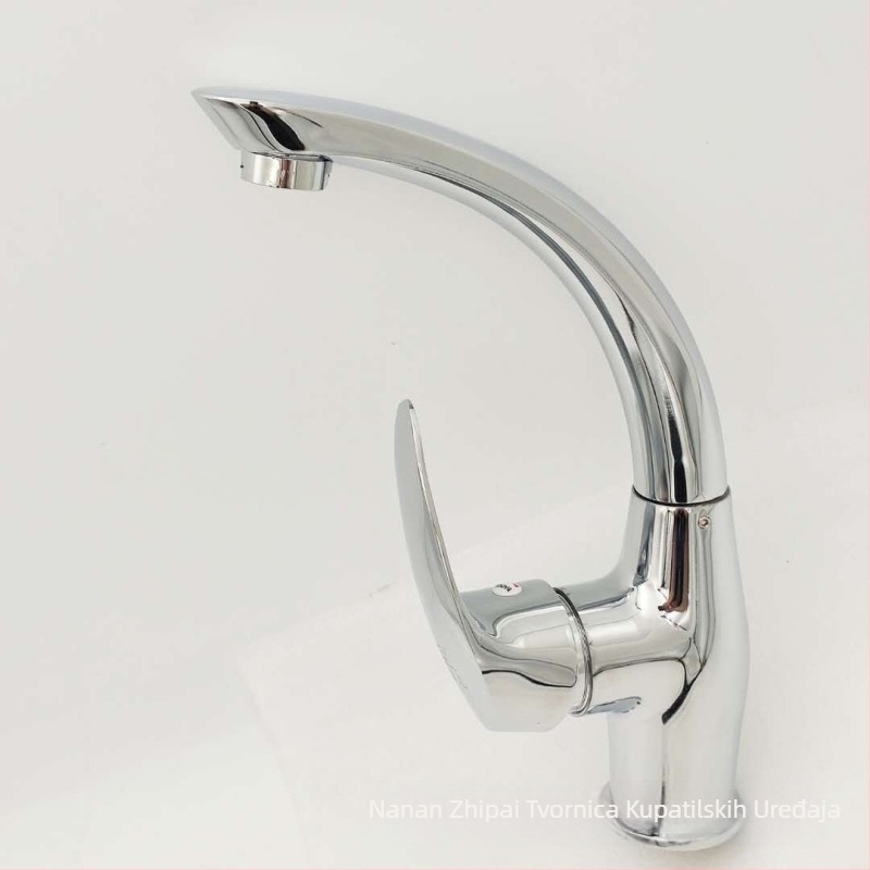 Kuhinjski slavina, okretna, cinkov legura, mije vodu toplo i hladno (Model zp-094; radni raspon 0–90°C; nazivni tlak 0,8 MPa; promjer sjedala ventila 35 mm)