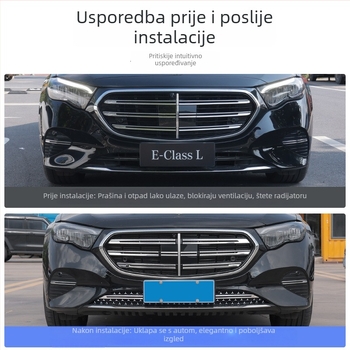 Mercedes-Benz E300L integrirani rešetkasti hladnjak s mrežom protiv insekata i prašine za E300L/E260L (Materijal: ABS; Marka: Fengguang; Kompatibilnost: E300L/E260L)