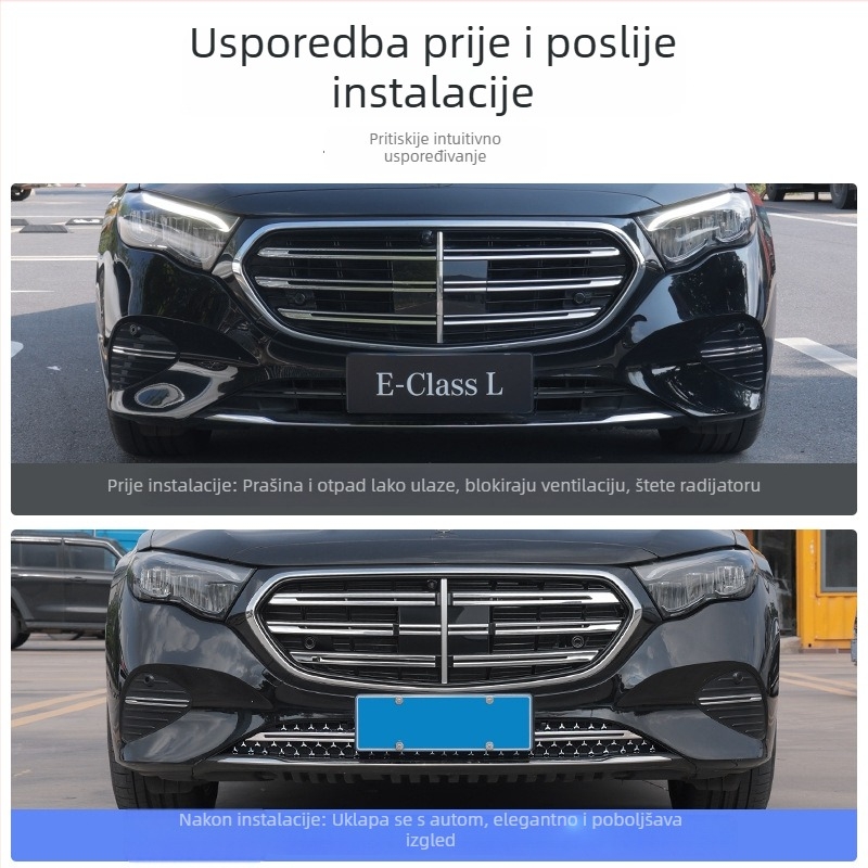 Mercedes-Benz E300L integrirani rešetkasti hladnjak s mrežom protiv insekata i prašine za E300L/E260L (Materijal: ABS; Marka: Fengguang; Kompatibilnost: E300L/E260L)