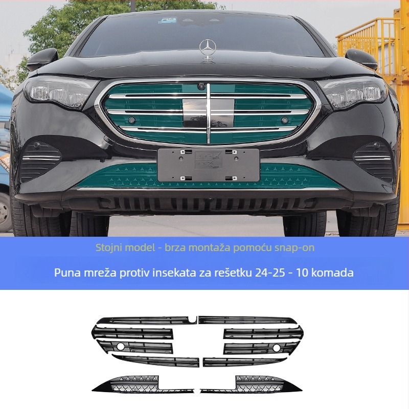 Mercedes-Benz E300L integrirani rešetkasti hladnjak s mrežom protiv insekata i prašine za E300L/E260L (Materijal: ABS; Marka: Fengguang; Kompatibilnost: E300L/E260L)