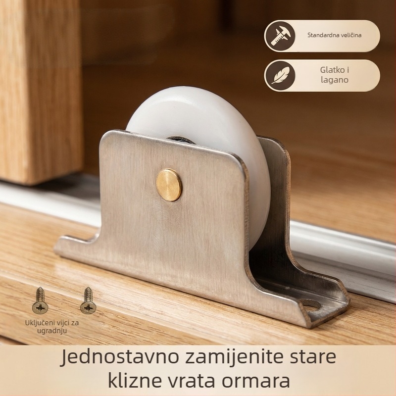 Tuš vrata s okvirom, klizna, s donjim vodilom kotača i jednim kotačem