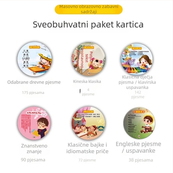 Gramofon za rani obrazovanje djece: glazba i vokalizacija, napajan LiPo baterijom, pogodan za uzrast 4–6 godina