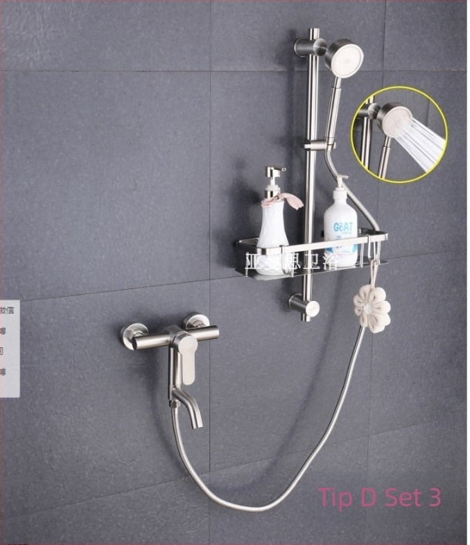 Set tuša od 304 nehrđajućeg čelika, kišna funkcija, moderan stil, model Shower Simple Set