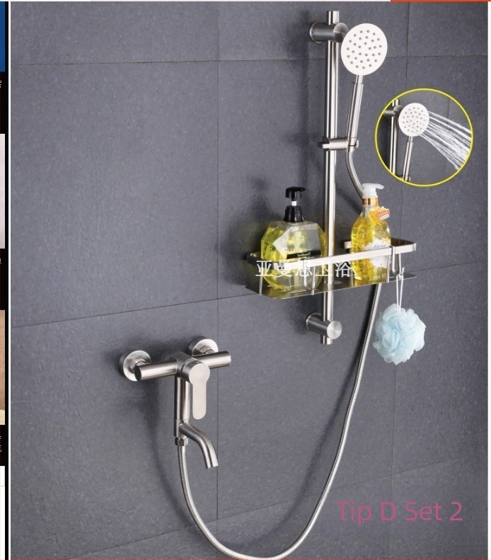 Set tuša od 304 nehrđajućeg čelika, kišna funkcija, moderan stil, model Shower Simple Set
