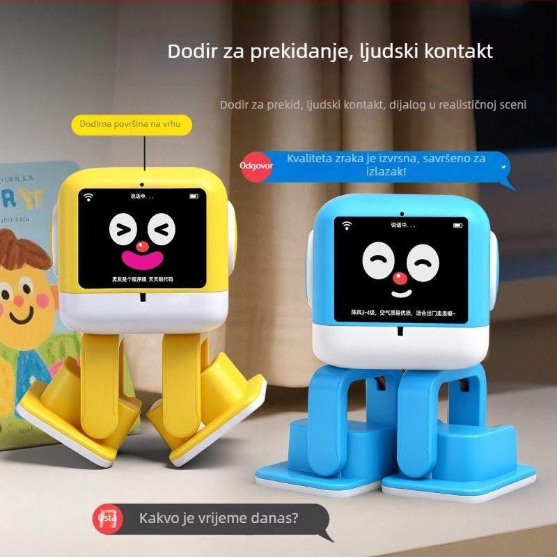 AI inteligentna robotska igračka s Bluetoothom, punjiva litijska baterija, prepoznavanje glasa, dodir i kompatibilnost s mobilnom aplikacijom