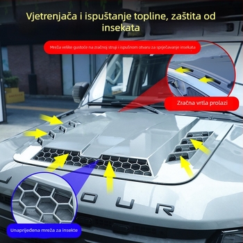 Poklop motora za Jietu Traveler Shanhai T2 — montaža usisnim čašicama