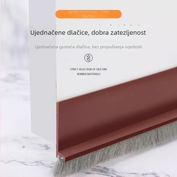 Youmeng H-oblik brtveni trak za dno vrata s četkom za prozore – otporan na vjetar, propuštanje zraka, protiv komaraca