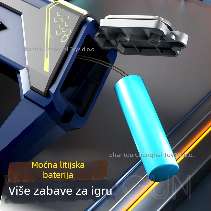 Električno vodeno pištolj s dvostrukom cijevi, visoka brzina paljbe, dugi domet, ABS materijal, za uzrast 7–14 godina