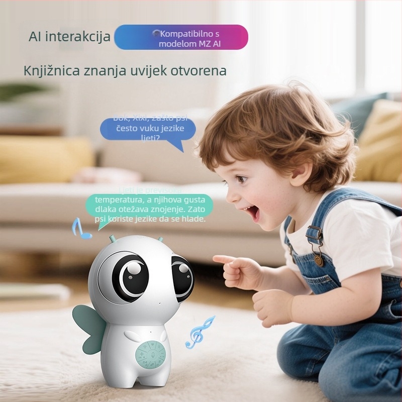 Dječji inteligentni robot – mašina za rano obrazovanje s mogućnostima snimanja, prepoznavanja glasa, Wi‑Fi, punjiva litijska baterija i reprodukcija glazbe