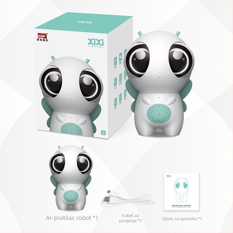 Dječji inteligentni robot – mašina za rano obrazovanje s mogućnostima snimanja, prepoznavanja glasa, Wi‑Fi, punjiva litijska baterija i reprodukcija glazbe