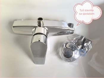 Trostruki tuš set s miješalom za vruću/hladnu vodu, potpuno mesing, Lift-Open mehanizam, 15 mm sjedalo ventila, dvostruka konstrukcija