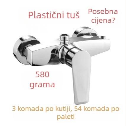 Trostruki tuš set s miješalom za vruću/hladnu vodu, potpuno mesing, Lift-Open mehanizam, 15 mm sjedalo ventila, dvostruka konstrukcija