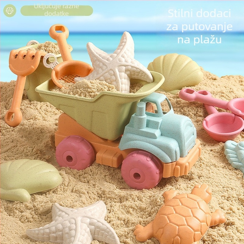 Dječji set za igru s pijeskom i vodom — plastične plaža igračke s alatima za pijesak, pogodan za djecu 4–6 godina