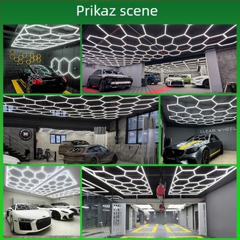 LED stropna svjetiljka s uzorkom saća, 85–265V, za detailing automobila, radionicu i autopraonicu