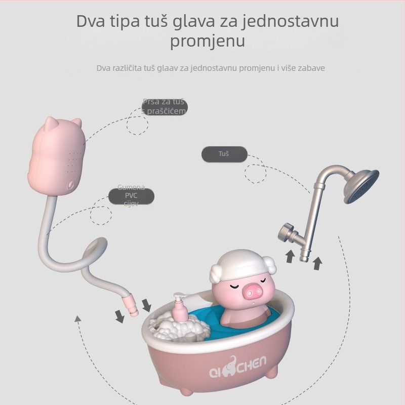 Igračka za kupanje sa svinjicom – električni raspršivač vode, plastična, za djecu 4–6 godina