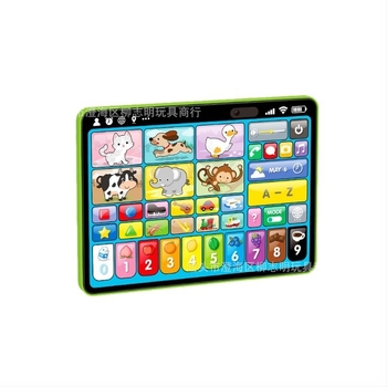 Dječji tablet za učenje s iPad‑ličnim sučeljem i jezičnom edukacijom (engleski, španjolski, francuski); značajke: igre roditelj-dijete, glazba/glas, osjetljivost dodira, napajanje baterijom