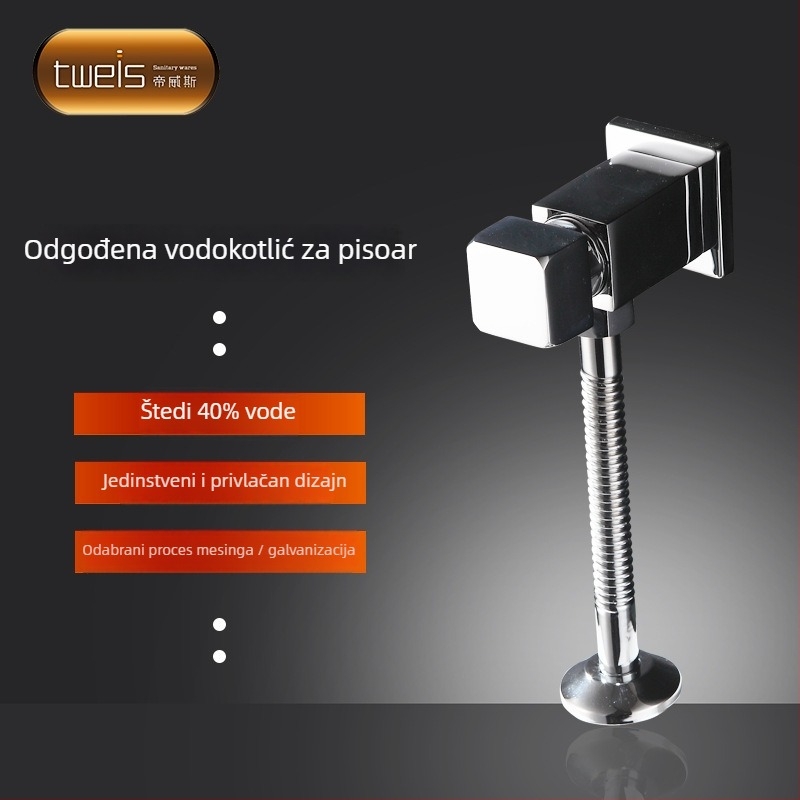 Bakrena ventila za ispiranje urinara TWS-3007 – mehaničko napajanje, izlaz G1/2, vrijeme ispiranja 10–15 s