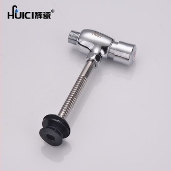 Ventil za ispiranje urinarnika s odgođenim ispiranjem, skrivena ugradnja, ručno pritisno djelovanje; model Small straight belly, bakar, moderni minimalistički stil