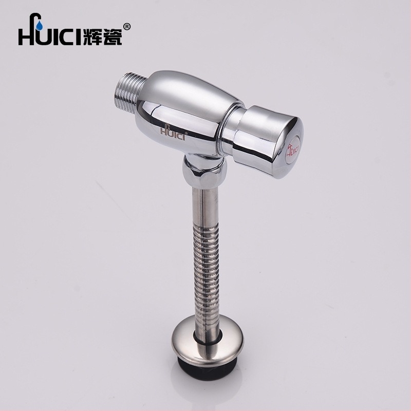 Ventil za ispiranje urinarnika s odgođenim ispiranjem, skrivena ugradnja, ručno pritisno djelovanje; model Small straight belly, bakar, moderni minimalistički stil