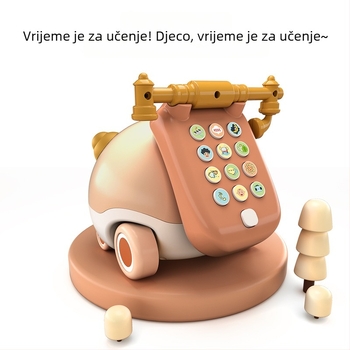 Dvojezična rana edukativna igračka: telefonska igrica s temom pile, glazba i projekcija svjetla, interaktivne značajke